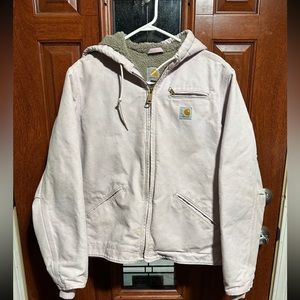 Rare carhartt Sherpa lined light purple jacket